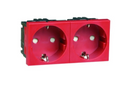 Steckdose Rot 2-Fach Modul 45