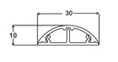 Bodenkanal - 30x10 mm Grau - Selbstklebend