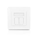 CAT7 Netzwerkdose Unterputz – 2 Port RJ45 – mit Abdeckung