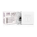 CAT7 Netzwerkdose Unterputz – 2 Port RJ45 – mit Abdeckung