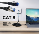 Patchkabel RJ45 Cat 8 Rundes BC / 26 AWG LSZH 4000  MHz